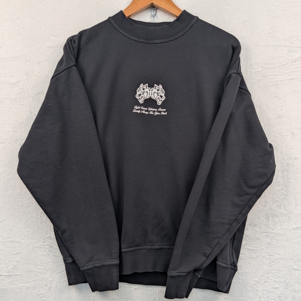Darc Sport Sweatshirt Men's M Black Wolves Fight Cancer Streetwear Gym Relaxed